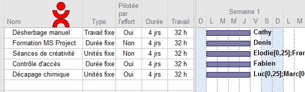 Les types de tâche dans MS Project